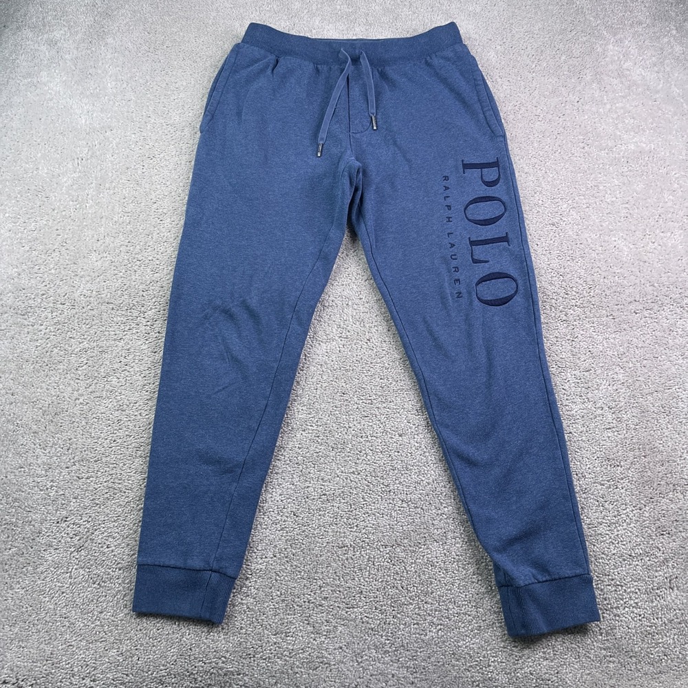 Polo Ralph Lauren Sweatpants Mens Small Blue Joggers Logo Fleece Loungewear